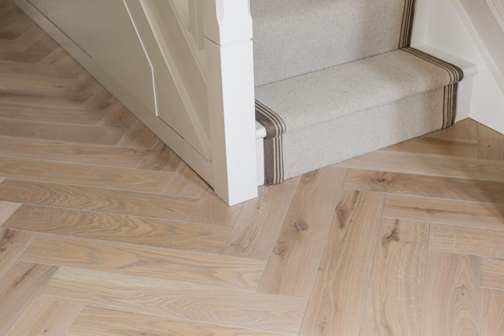elysian stair runner and herringbone flooring